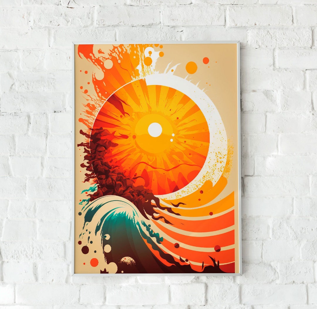 Sea Poster, Sea Wall Art, Sea Digital Print, Vector Wall Art, Home