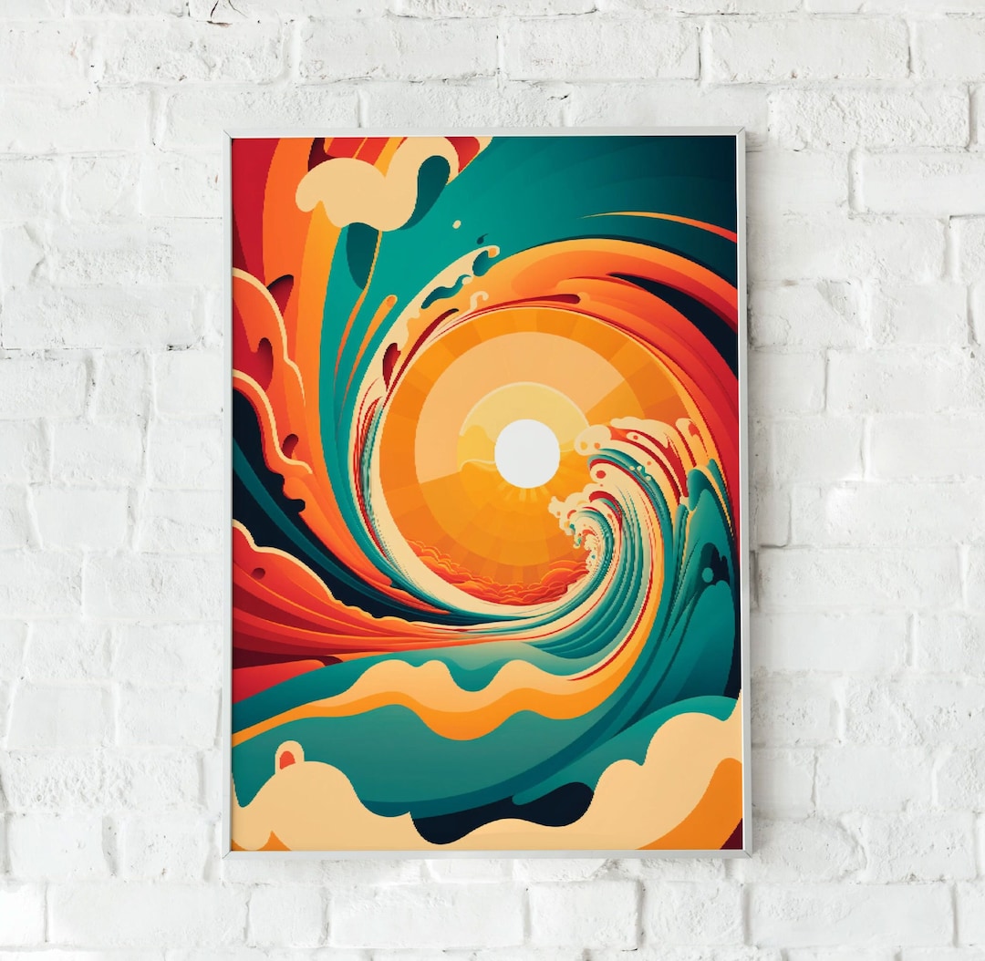Sea Poster, Sea Wall Art, Sea Digital Print, Vector Wall Art, Home