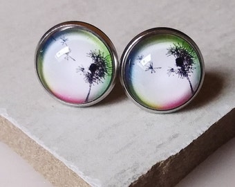 Ohrstecker Pusteblume/ Edelstahl /blossoms/ Cabochon Ohrringe /Flower/ Blumen/ Blüten /Boho