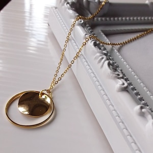 Geometric Necklace/pendant/pendant Circle/Circle/Necklace/Stainless steel/Gold-/detgold/brass/geometric jewelry/hoop