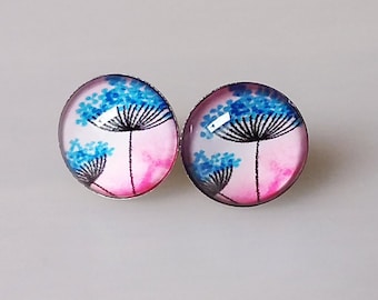 Ohrstecker Pusteblume/ Edelstahl /blossoms/ Cabochon Ohrringe /Flower/ Blumen/ Blüten /Boho