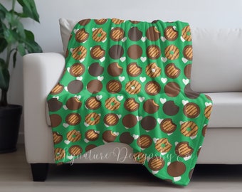 Girl Scout Blanket, Cookie Soft Plush Throw Blanket, Gift for Girl Scout, Leader, Volunteer, Scout Mom, Girl Scout Cookies, 3 Sizes