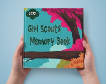 Girl Scout Scrapbook, Album Photo numérique, Livre de mémoire imprimable, Girl Scout Photo Book 12x12