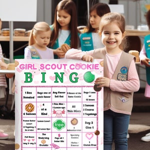 Girl Scout XL Bingo, Printable Activity for Girl Scout Cookie Booth, Bingo Poster, Digital Download, Girl Scout PNG