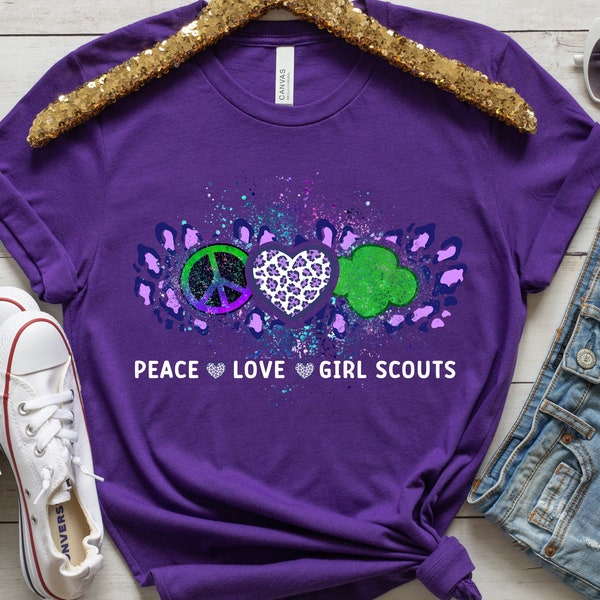 Girl Scout Tshirt, Peace Love Scout, Troop Tees