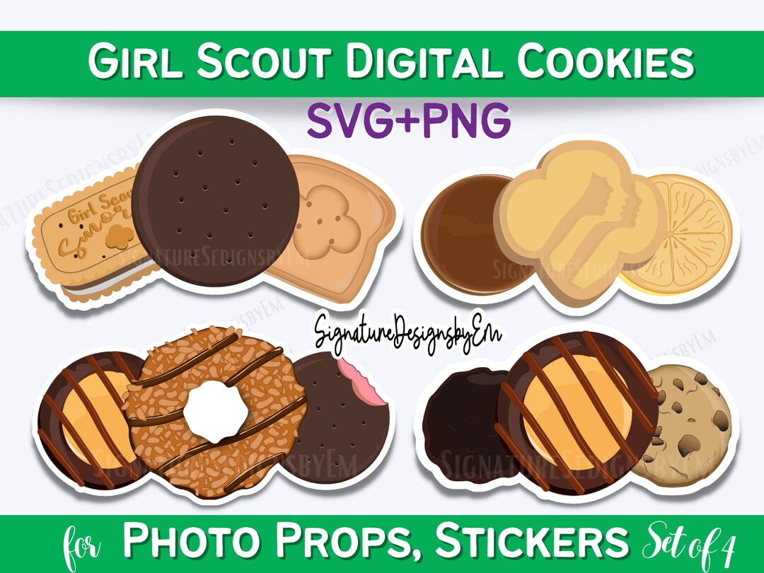 Girl Scout Cookie Clipart/stickers, Girl Scout Cookie, SVG PNG, Girl Scout Cut File for Cricut