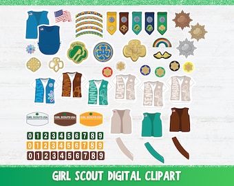 Girl Scout PNG Clipart, Badge & Patch Designs, Digital Stickers, Clip Art Designs, Girl Scout Stickers 2023, Daisy, Brownie, Junior, Troop