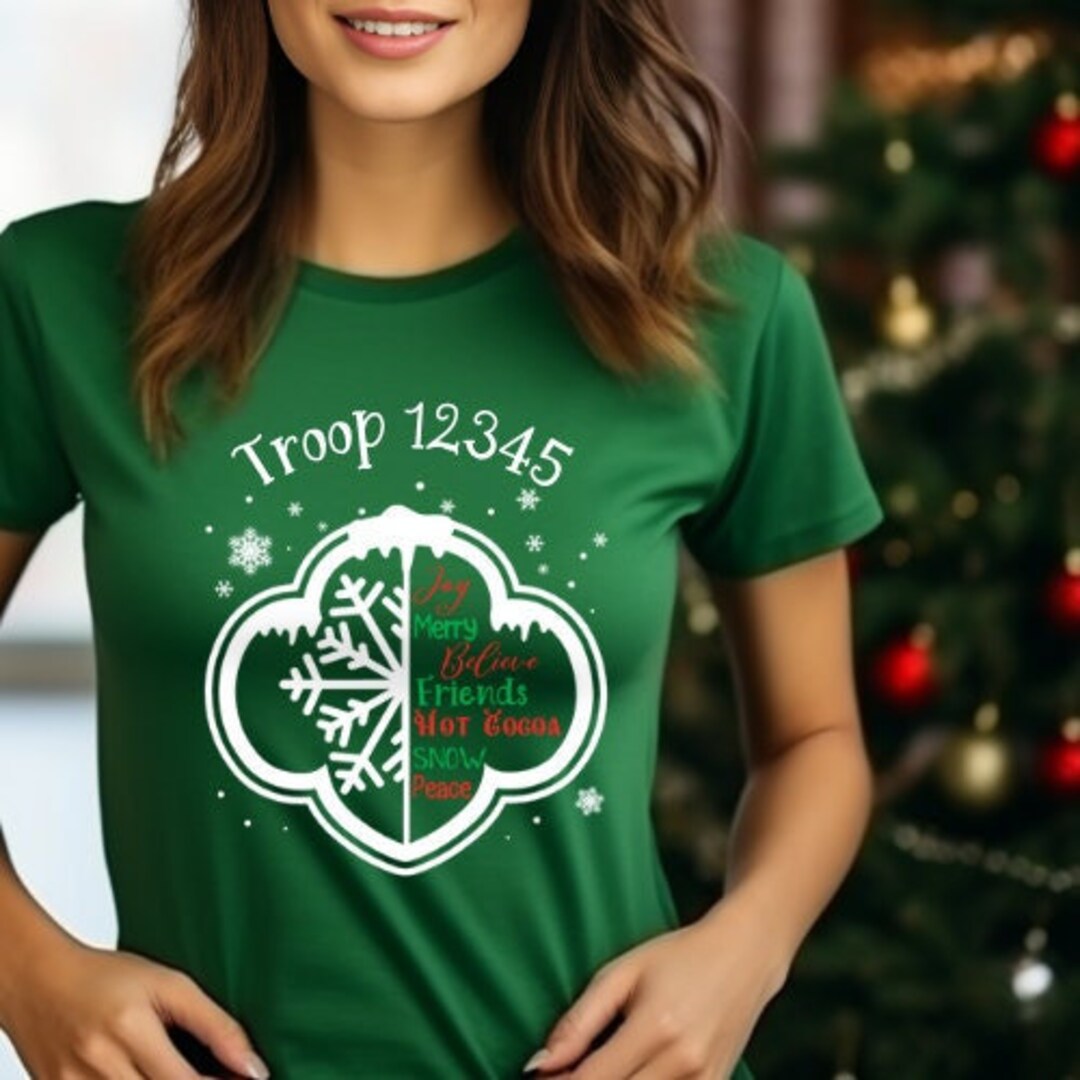 Girl Scout Holiday Trefoil Design, Girl Scout Christmas SVG PNG ...