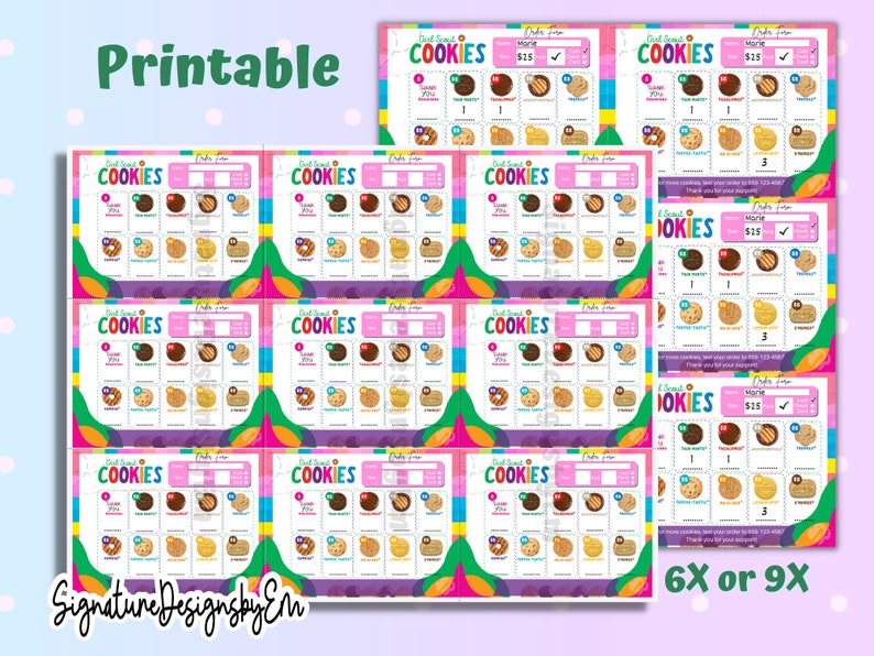 2023 Girl Scout Cookie Order Form LBB And ABC Form For Etsy