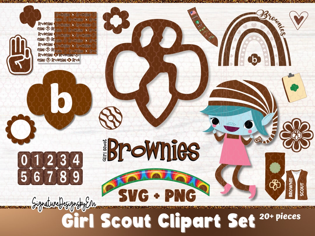 Girl Scout Brownie SVG, PNG, Clipart, Brownie Elf Cut File, Brownie ...