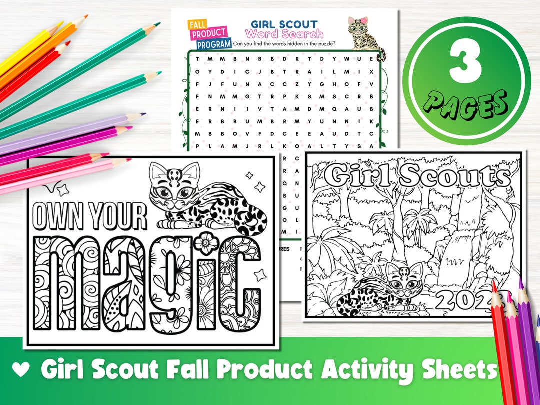Girl Scout Fall Product Activities Coloring Pages Word - Etsy