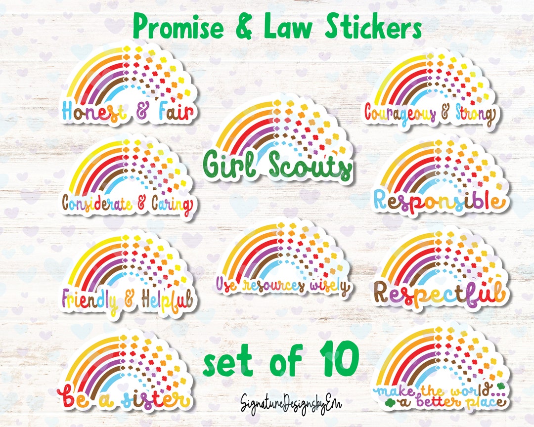 Girl Scout Stickers Girl Scout Rainbow Planner Stickers Etsy