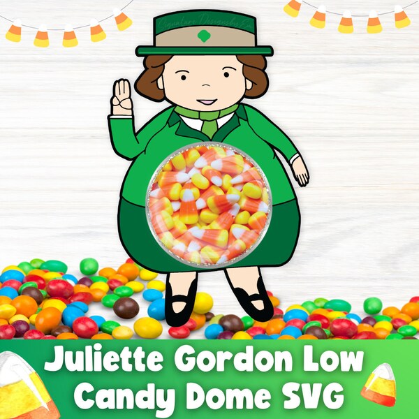Juliette Gordon Low Activity, Halloween Candy for Girl Scouts, Halloween Party Craft, JGL Birthday, Paper Craft Cut File SVG, Candy Card