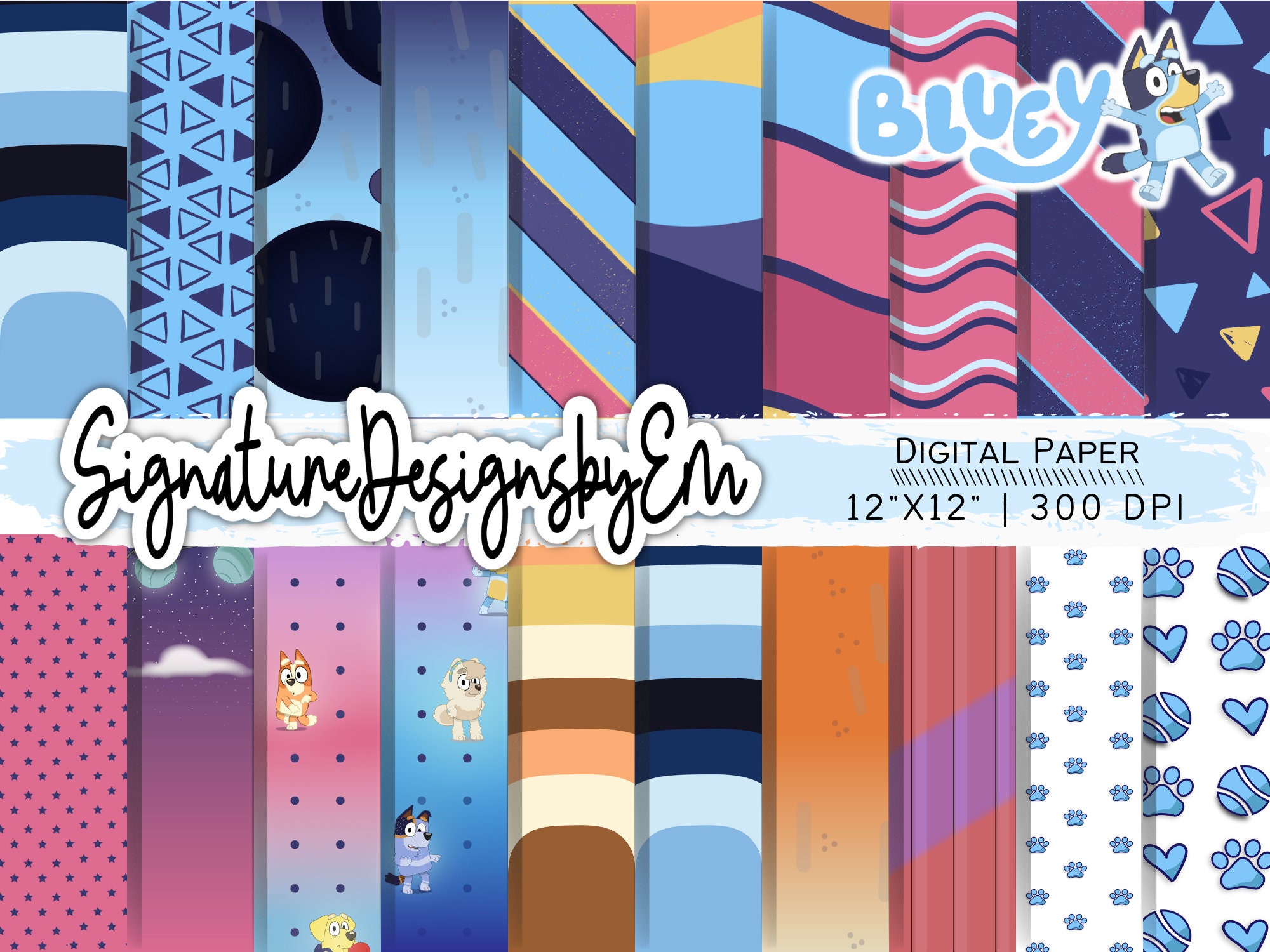 Bluey Scrapbook Paper