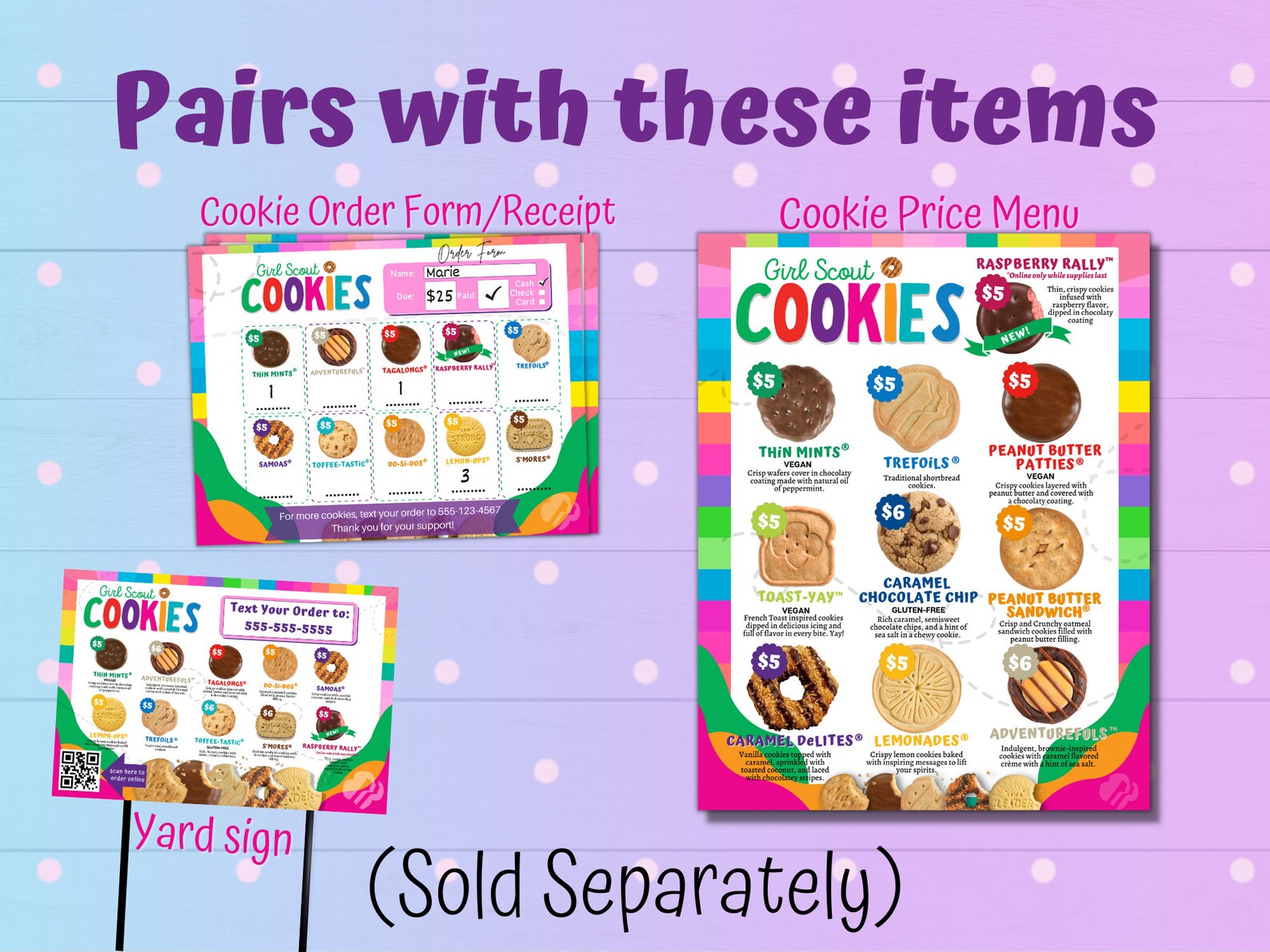 2023 Girl Scout Cookie Order Form LBB and ABC Form for Etsy