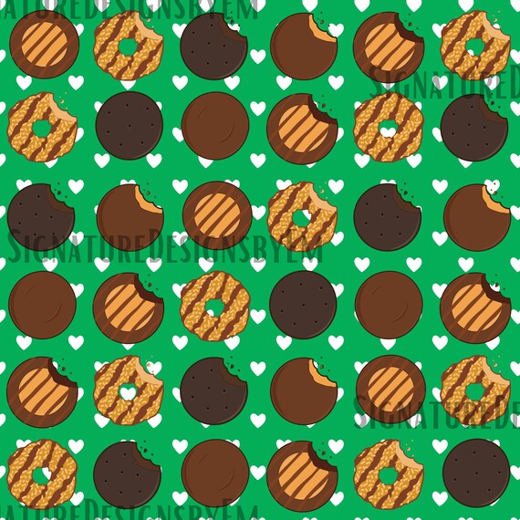 Girl Scout Cookie Digital Paper, Seamless Pattern, Cookie Scrapbook Paper,  Tumbler, Digital Download, Cookie, JPG PNG, Commercial Use - Etsy Denmark