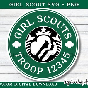 Girl Scout SVG PNG, Sticker Decal, Digital Download, Customizable Girl Scout Troop, Gift for Leader Volunteer or Troop, Girl Scout Tumbler