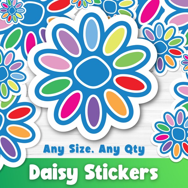 Girl Scout Daisy Stickers, Daisy Gift, Girl Scout Water Bottle Sticker, Waterproof Stickers