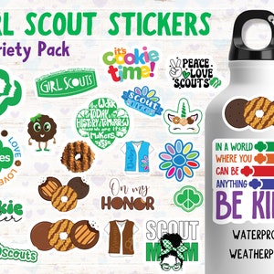 Girl Scout Stickers, Girl Scout Scrapbook/Water Bottle/Planner Stickers, Variety Pack