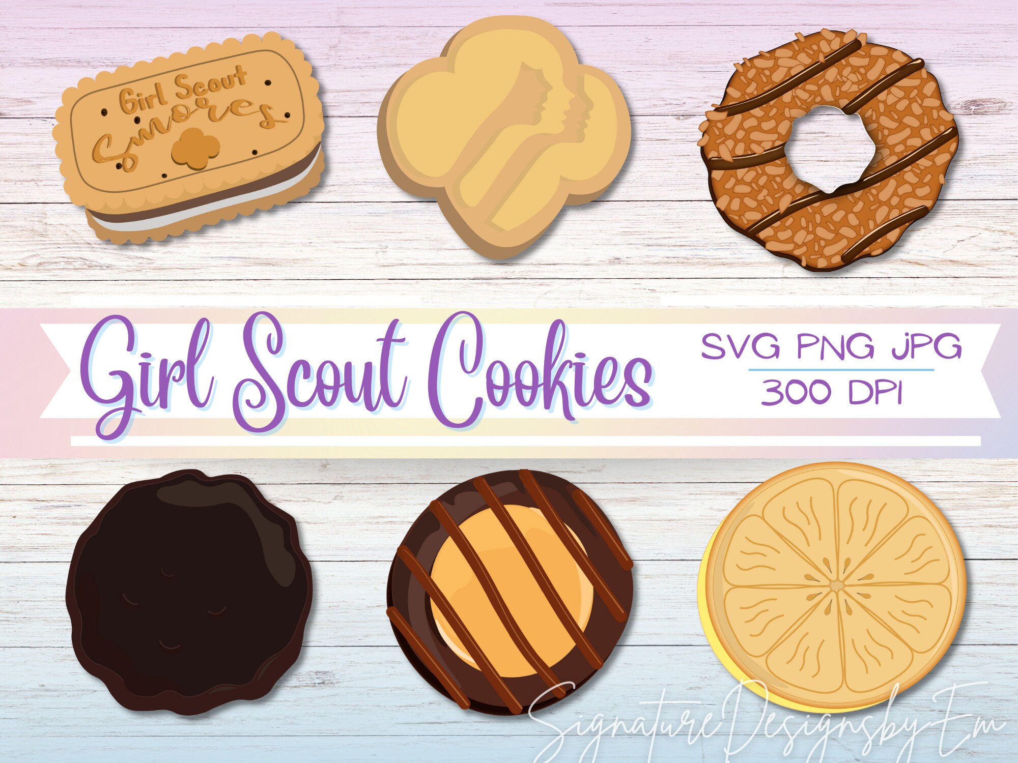 Girl Scout Cookies SVG PNG Cut File Girl Scout Cookie Etsy