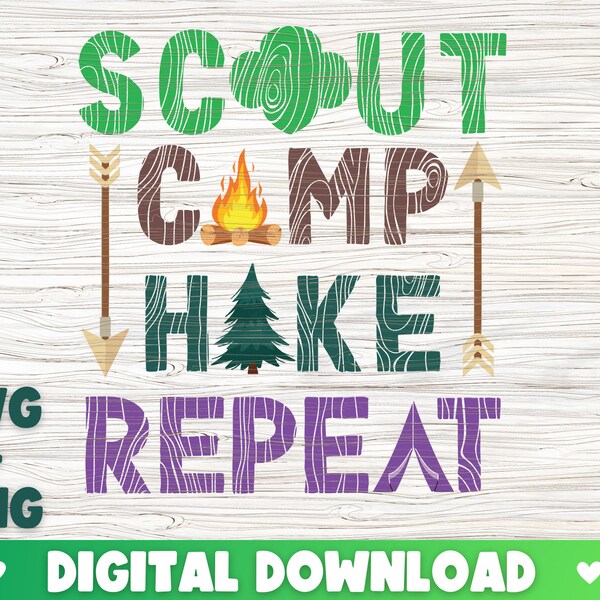 Scout Camp SVG PNG, Logo for Girl Scouts, Digital Design, Girl Scout Camporee, Girl Scout SVG, Troop Group Camping Shirt