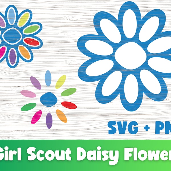 Girl Scout Daisy SVG, PNG, Daisy Flower Cut File, Cricut or Silhouette, Layered