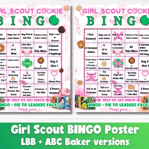 Girl Scout XL Bingo, Printable Activity for Girl Scout Cookie Booth ...