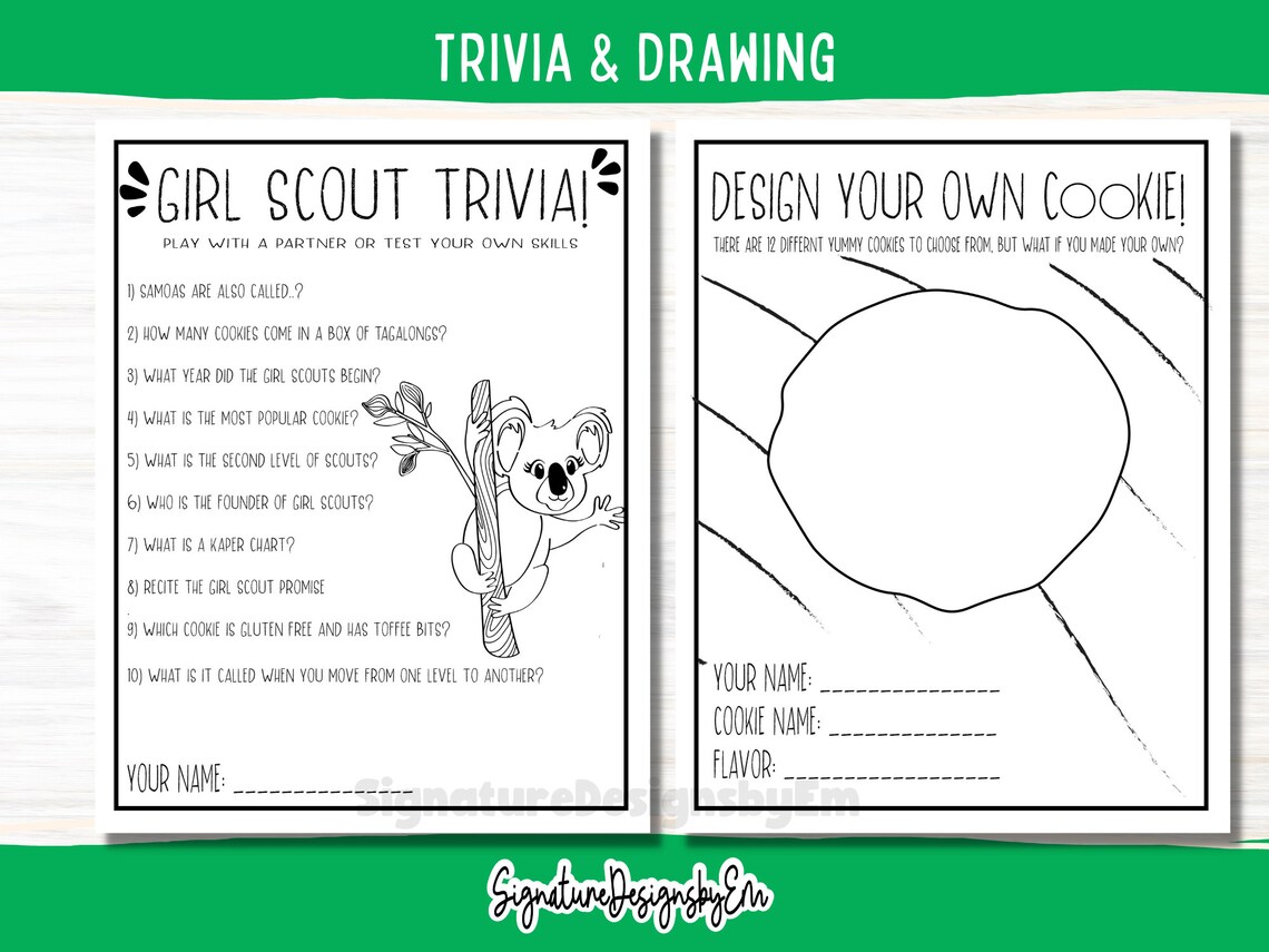 Coloring and Activity Sheets for Girl Scouts Girl Scout - Etsy