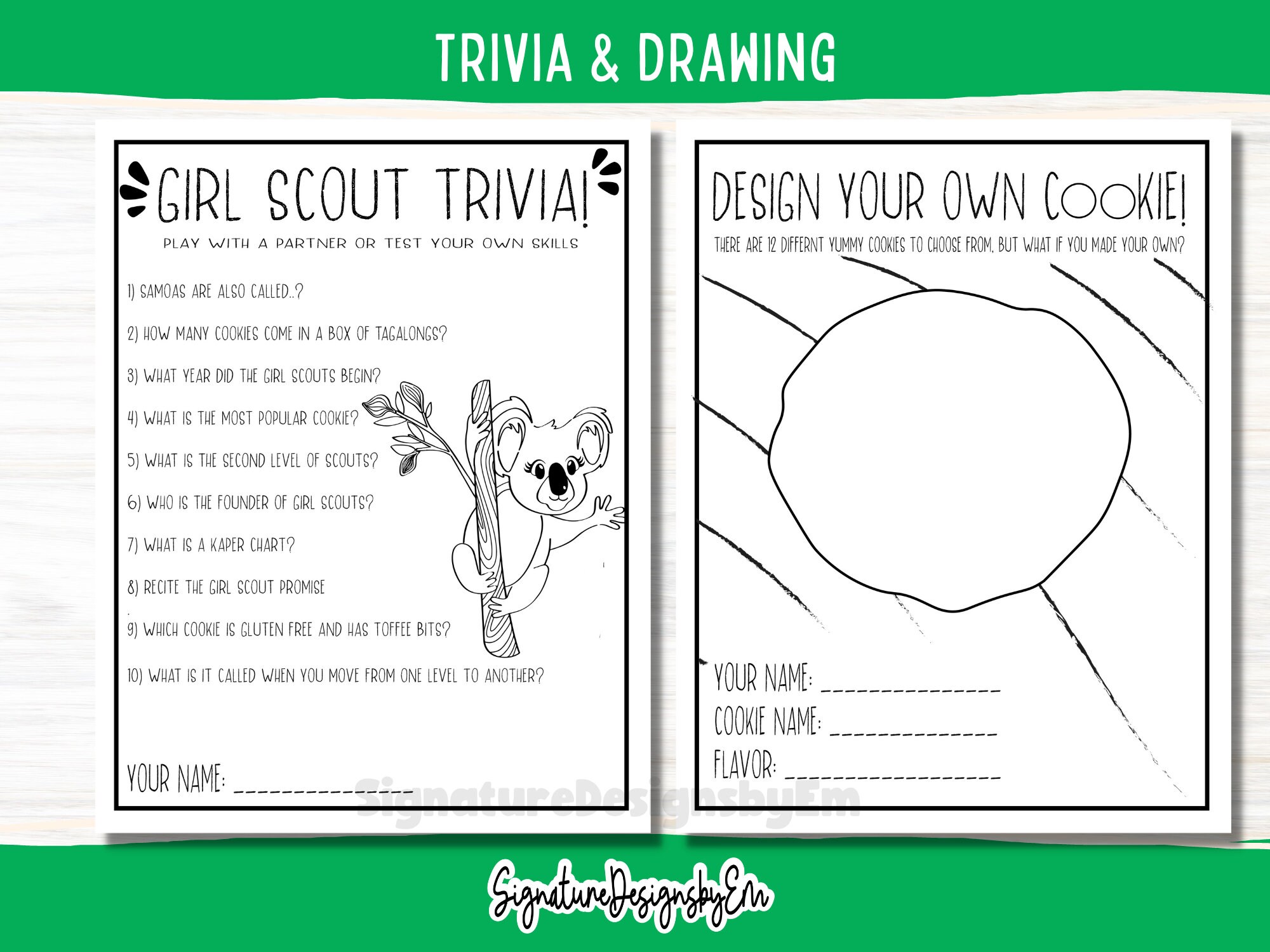 Coloring and Activity Sheets for Girl Scouts Girl Scout - Etsy