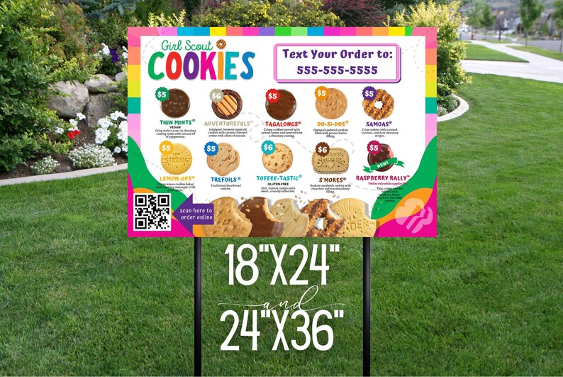 Girl Scout Cookie Yard Sign Lbb/abc Cookie Flyer Cookie Etsy