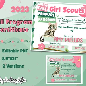 Girl Scout Fall Product Certificate, Fall Nut &amp; Candy Award, 2023 ...