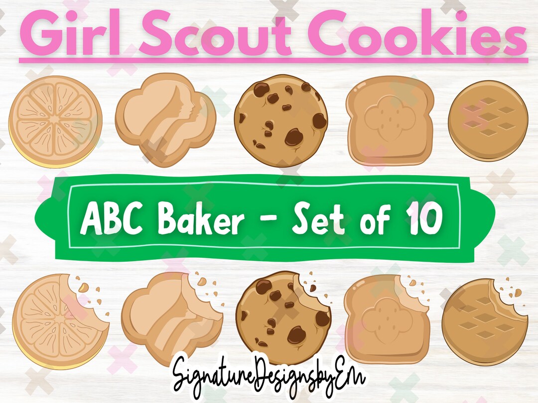 Girl Scout Cookies 2023 Girl Scout Cookie SVG ABC Baker Etsy