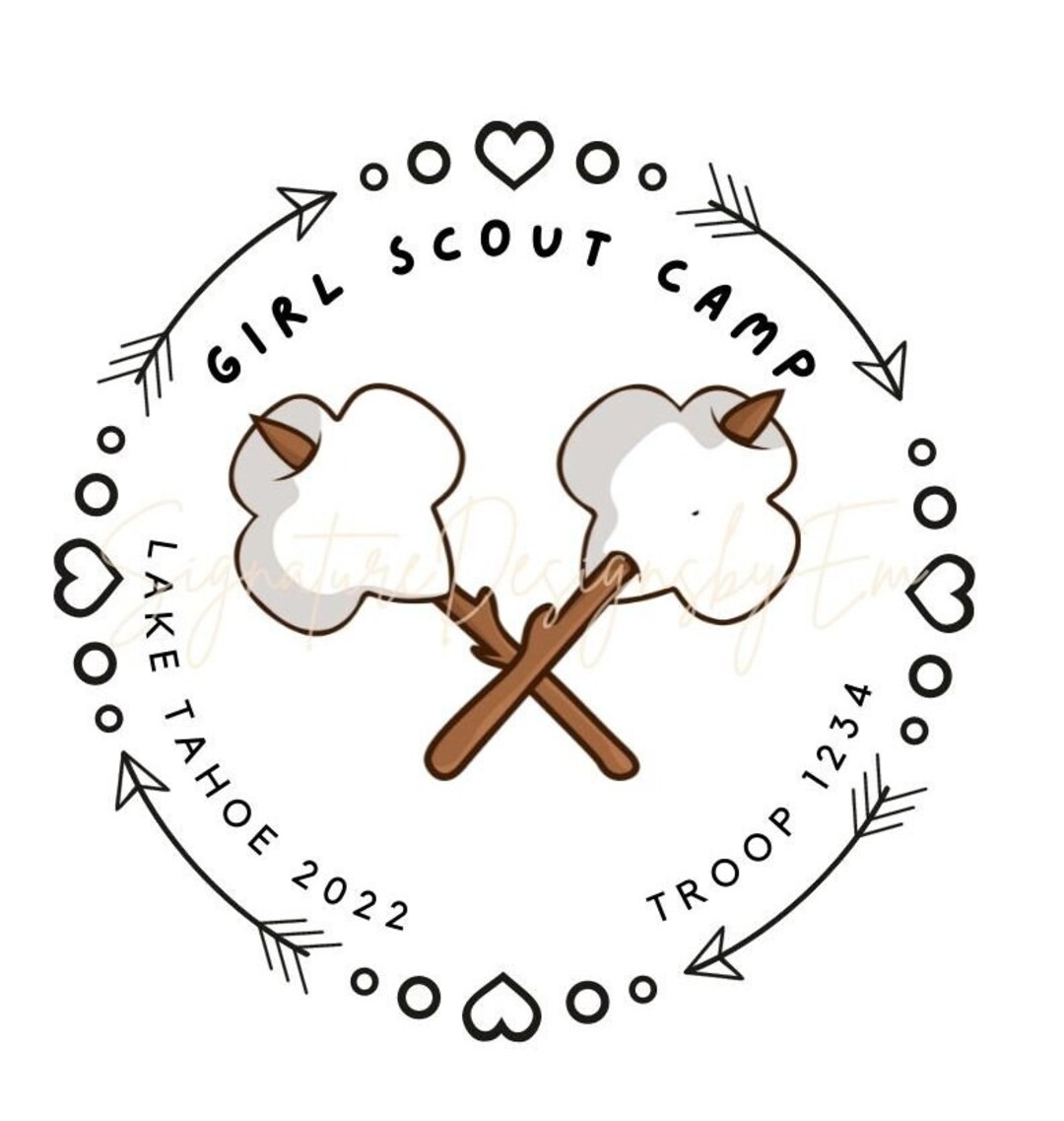 Custom Camping Logo for Girl Scouts Girl Scout Patch Girl Etsy