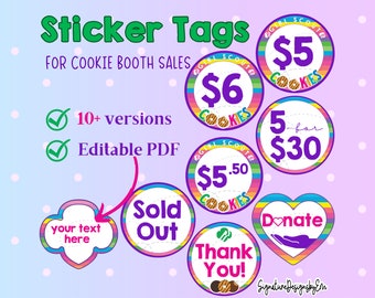 Girl Scout Cookie Booth Signs, Girl Scout Printable Tags, Cookie Signs, Girl Scout PNG, Cookie Thank you, 2024, Instant Download