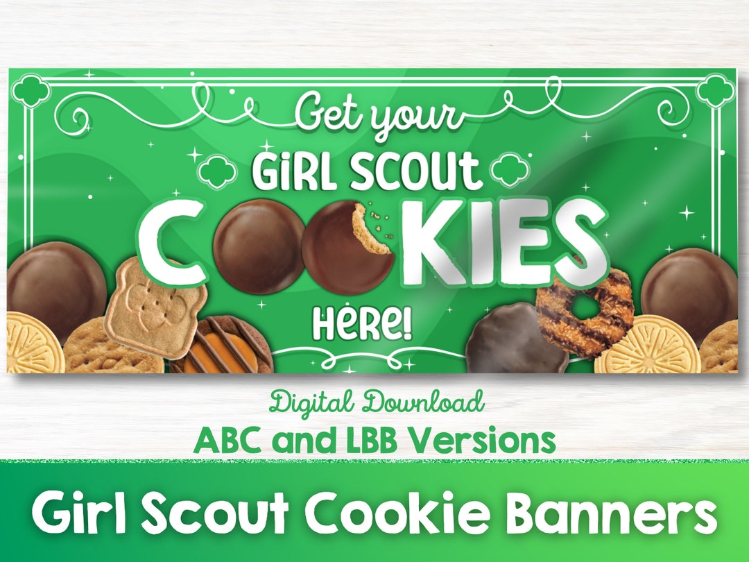 Girl Scout Cookies Banner, Girl Scout Cookie Booth Sign, Girl Scout ...