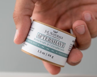 Wedding Gift For Him | Rosemary + Cedarwood | After Shave Balm | vegan aftershave lotion rub unique travel gift or groomsmen gift