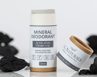 Activated Charcoal | Mineral Deodorant | all natural deodorant tubes plastic free perfect for sensitive skin