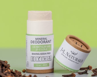 Zitronengras + Nelke | Mineral-Deodorant-Tube in Reisegröße | Veganer Deodorant-Stick ohne Natron, umweltfreundliches Reisezubehör