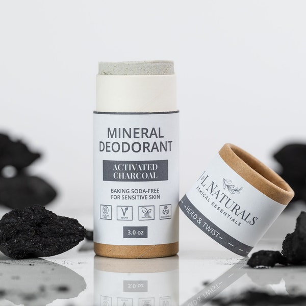 Activated Charcoal | Mineral Deodorant | all natural deodorant tubes plastic free perfect for sensitive skin