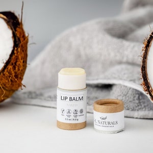 Coconut Oil + Shea Butter | Unscented Lip Balm Zero Waste | eco friendly natural lip balm chapstick best summer style gift for her