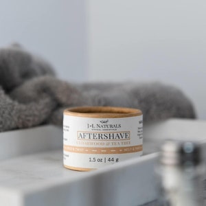 Cedarwood + Tea Tree | Vegan After Shave Balm For Men | zero waste aftershave cream for him vegan birthday gift