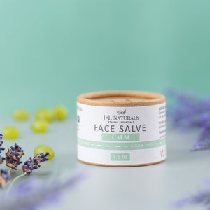 Lavande + huile de pépins de raisin | Baume apaisant pour le visage pour peau sensible | Baume pour le visage entièrement naturel, cadeau de soin du visage zéro déchet pour maman