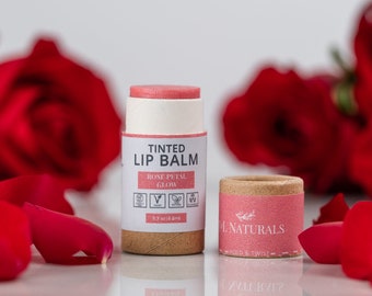 Teacher Gift | Rose Petal | Tinted Lip Balm | zero waste lip & cheek tint natural vegan lipstick eco friendly fruit pigmented gift