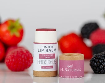 Wild Berry Bliss | Natural Colored Lip Balm vegan tinted lip gloss eco friendly lipstick best Mothers Day gift