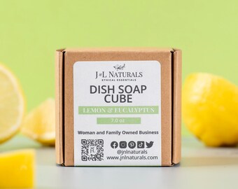 Eco Friendly Dish Soap, Zero Waste Kitchen Soap, Gift For Host, Dish Washing Bar, Dish Cube, Vegan Soap Bar, Long Lasting Soap, 7oz