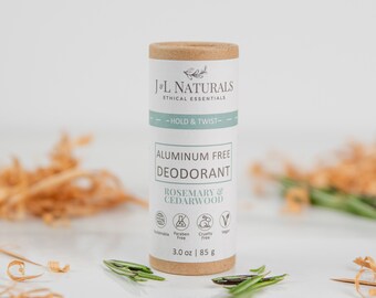 Rosemary + Cedarwood | Natural Deodorant | vegan zero waste deodorant stick best girls weekend favors by JnLNaturals