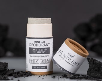 Aktivkohle | Natürliches mineralisches Deodorant in Reisegröße | Zero Waste Deodorant Stick, umweltfreundliches Reisezubehör von JnLNaturals