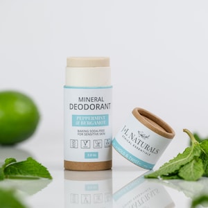 Peppermint + Bergamot | All Natural Mineral Deodorant | eco friendly deodorant with shea butter offering all-day protection