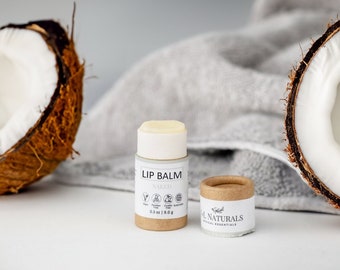 Coconut Oil + Shea Butter | Unscented Lip Balm Zero Waste | eco friendly natural lip balm chapstick unique sustainable gifts for mom