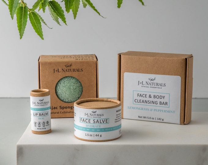 Tea Tree Essential Oil + Organic Argan Oil | Vegan Self Care Mothers Day Gift Boxes and Baskets | zero waste facial care package skincare